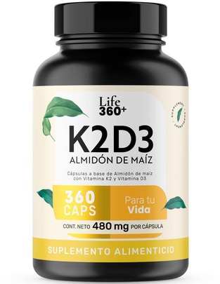 K2D3 con vitamina K2 y vitamina D3 de 360 cápsulas K2D3 con vitamina K2 y vitamina D3 de 360 cápsulas