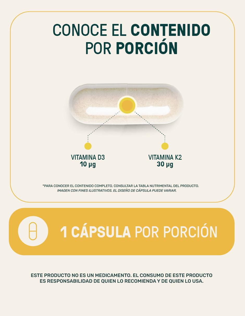 K2D3 con vitamina K2 y vitamina D3 de 360 cápsulas 3