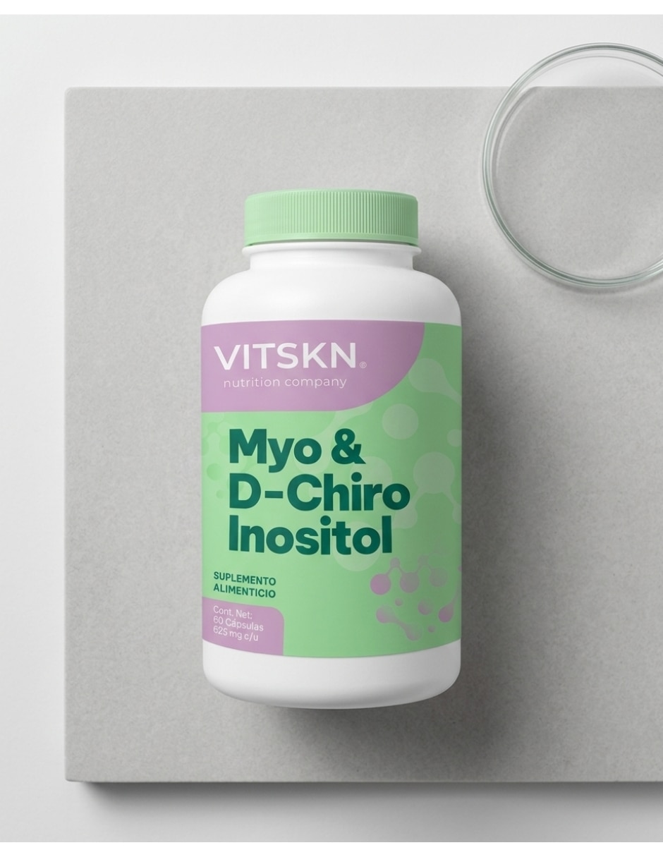 Suplementos alimenticios myo & d-chiro inositol 60 cápsulas skin vit nutrition company con inositol sabor natural de 60 cápsulas 3