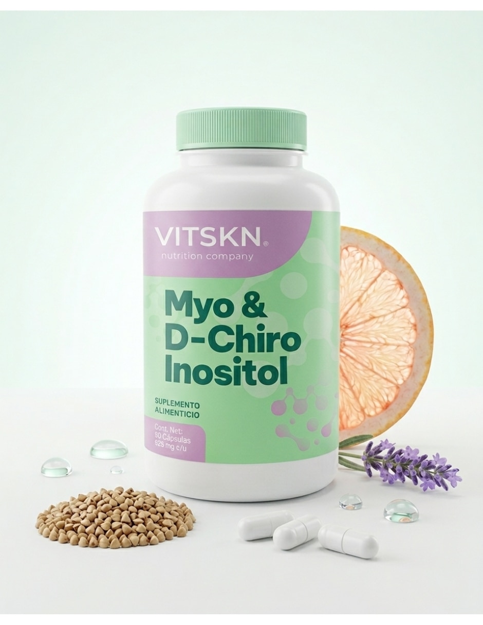 Suplementos alimenticios myo & d-chiro inositol 60 cápsulas skin vit nutrition company con inositol sabor natural de 60 cápsulas 4