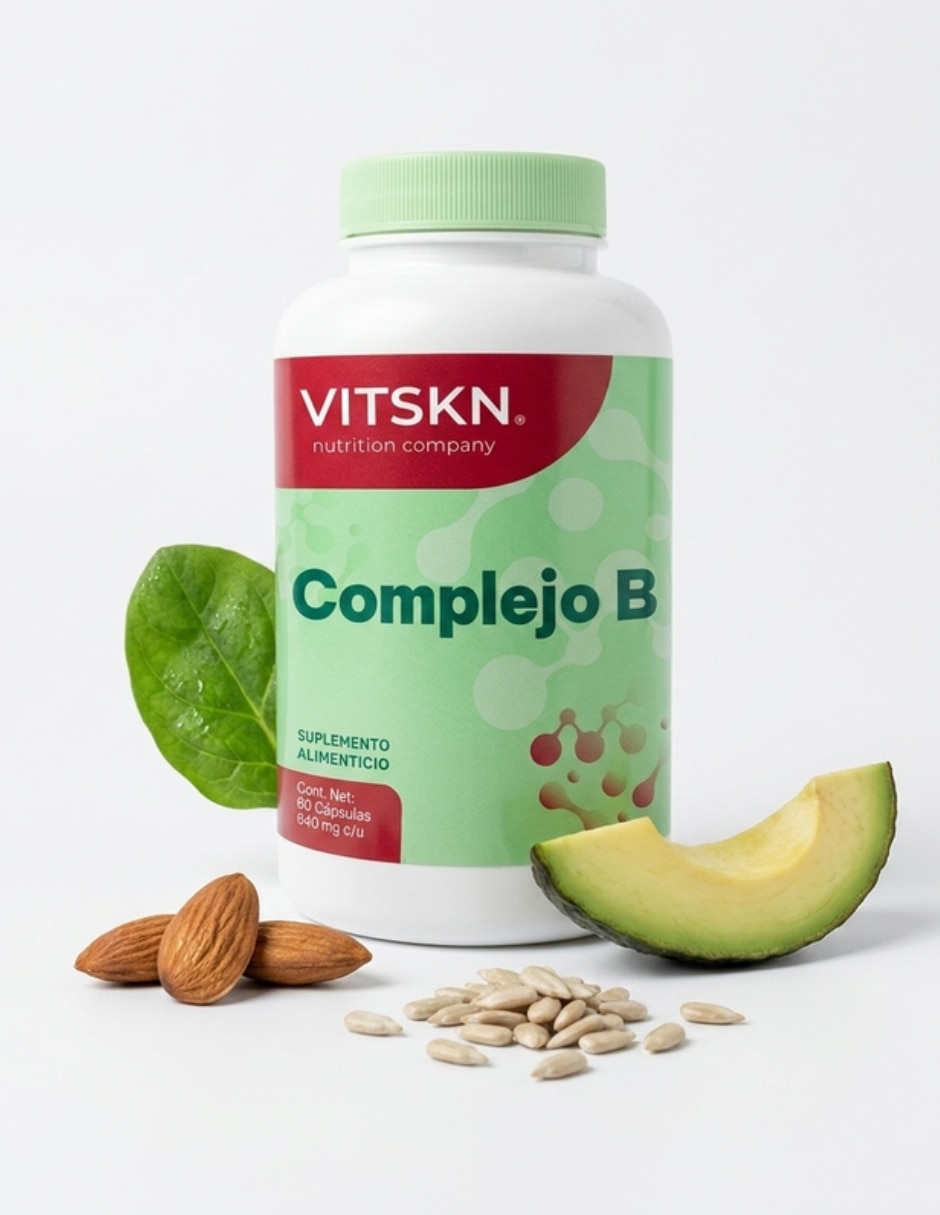 Complejo B con complejo B con vitamina B3 sabor natural de 60 cápsulas 4