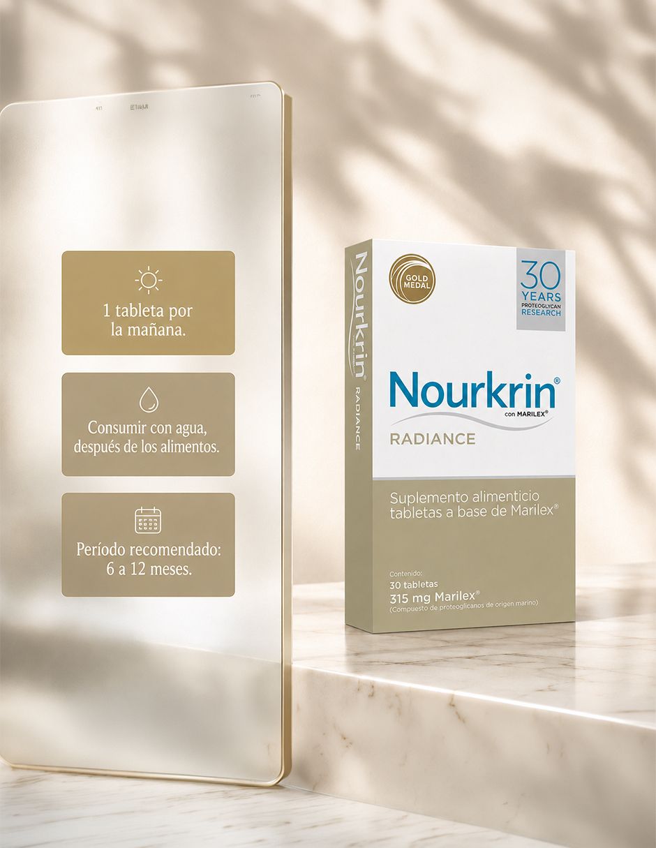 Suplemento alimenticio Radiance Nourkrin con marilex de 30 tabletas