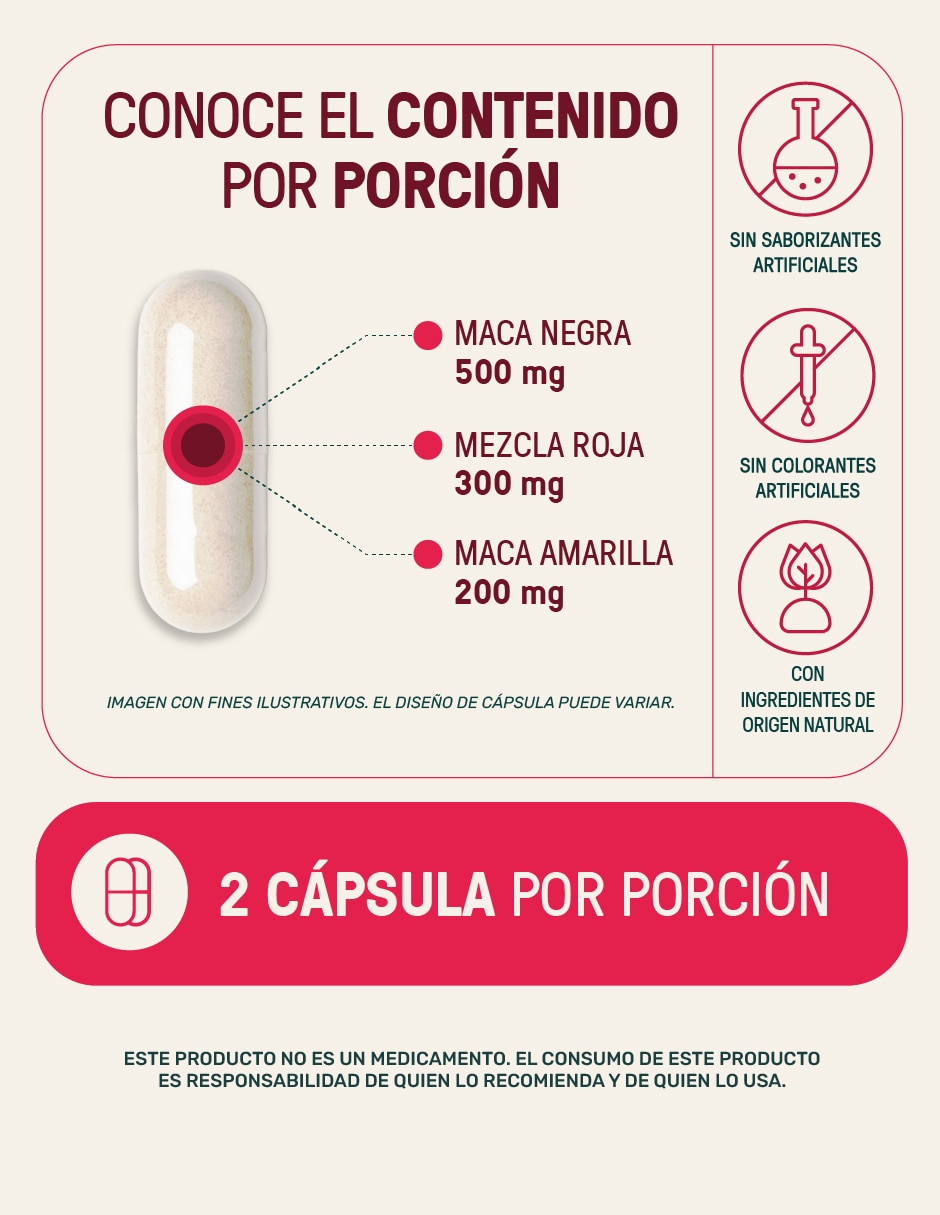 Maca: maca (negra, amarilla, roja) life 360+ 240 cápsulas "con" maca "sabor" sin sabor "de" sin tamaño 2