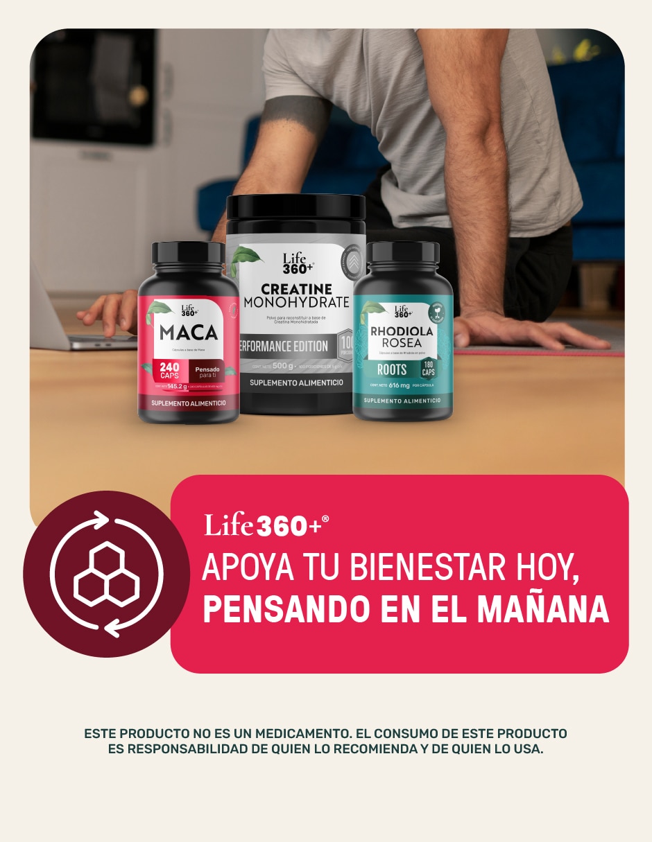 Maca: maca (negra, amarilla, roja) life 360+ 240 cápsulas "con" maca "sabor" sin sabor "de" sin tamaño 6