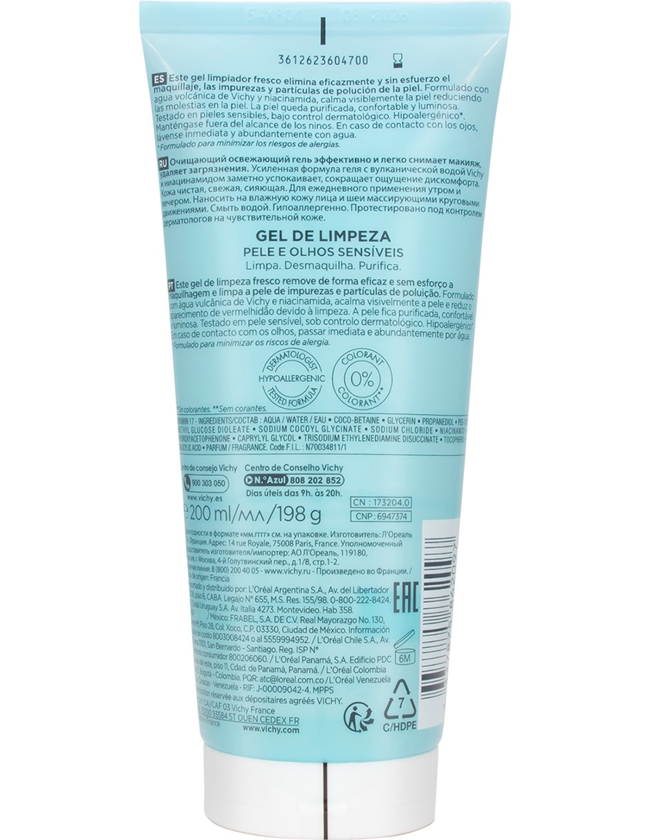 Limpiador facial Pureté thermale gel limpiador fresco para pieles sensibles Pureté thermale para sensibilidad y enrojecimiento 6