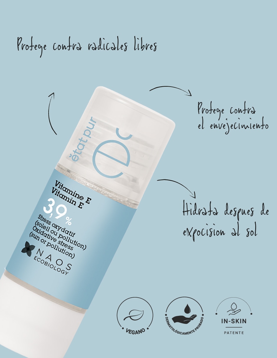 Sérum facial Vitamine E Activo Puro Etat Pur de piel normal