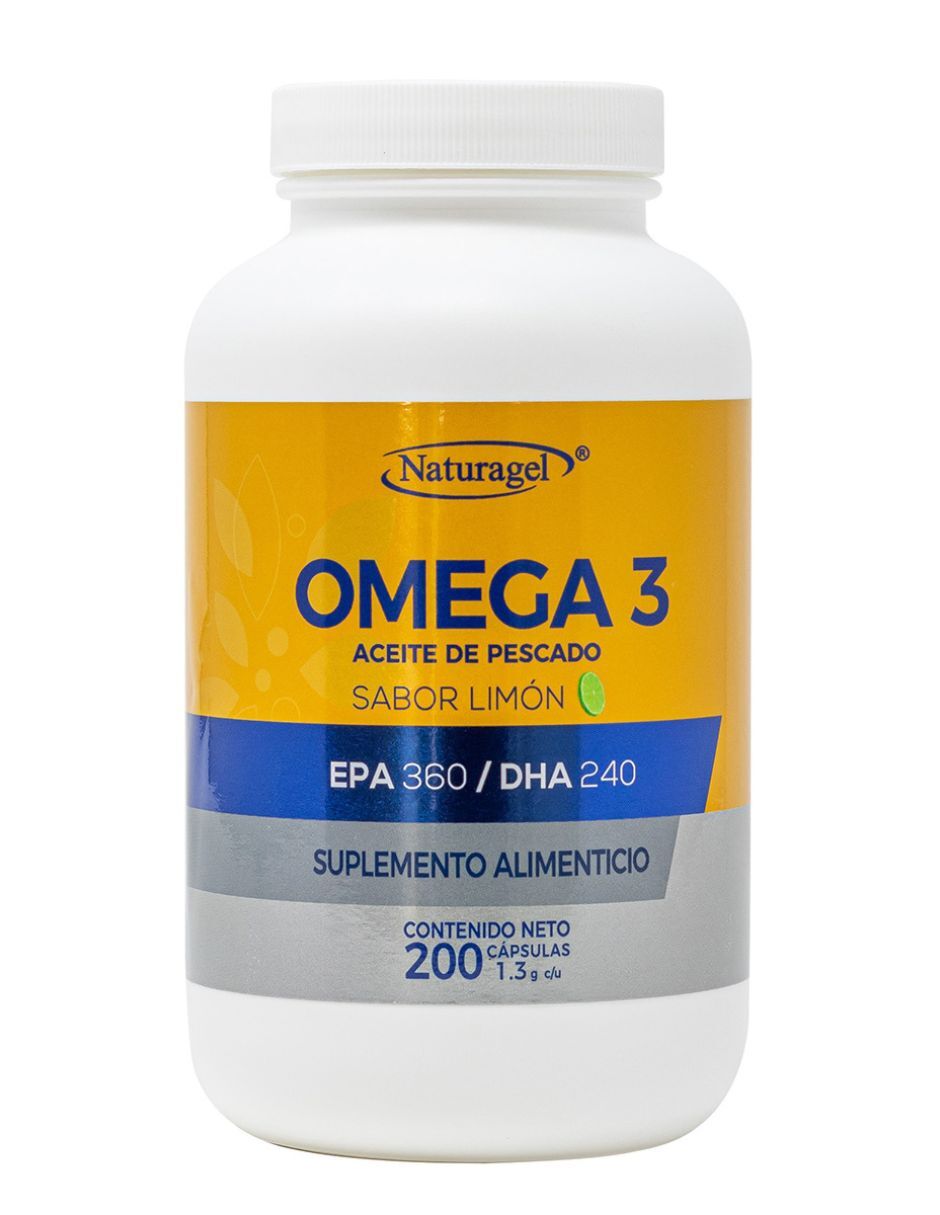Omega 3 (EPA 360 / DHA 240) sabor limón de 200 cápsulas Omega 3 (EPA 360 / DHA 240) sabor limón de 200 cápsulas