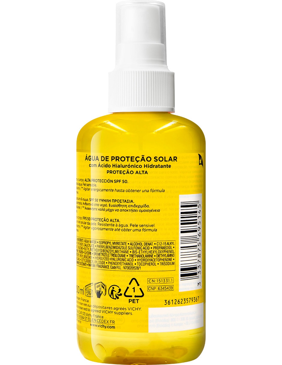 Protector solar FPS 50 Capital Soleil Agua Hidratante Vichy Capital Soleil 200 ml