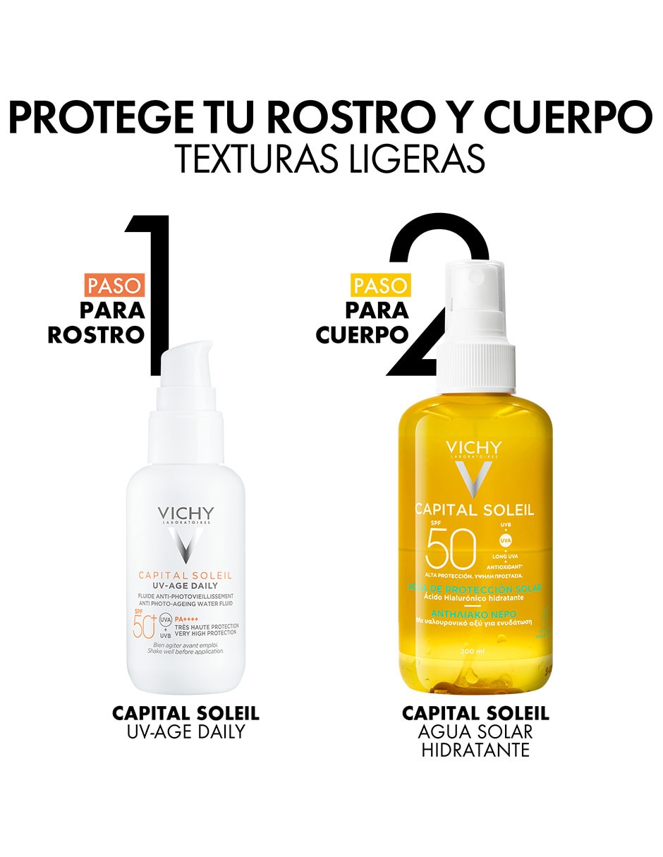 Protector solar FPS 50 Capital Soleil Agua Hidratante Vichy Capital Soleil 200 ml