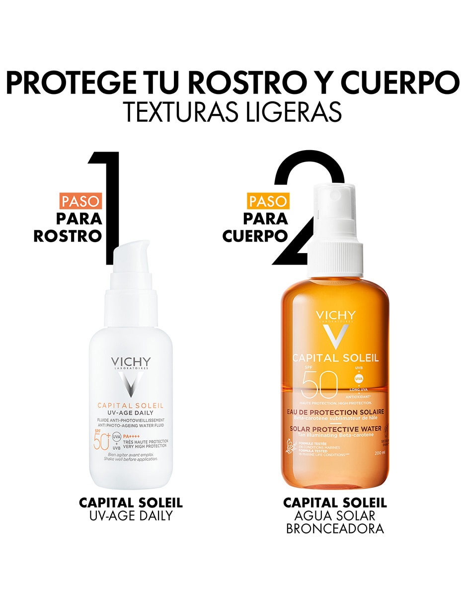 Protector solar FPS 50 Capital Soleil Agua Bronceadora Capital Soleil 200 ml 7