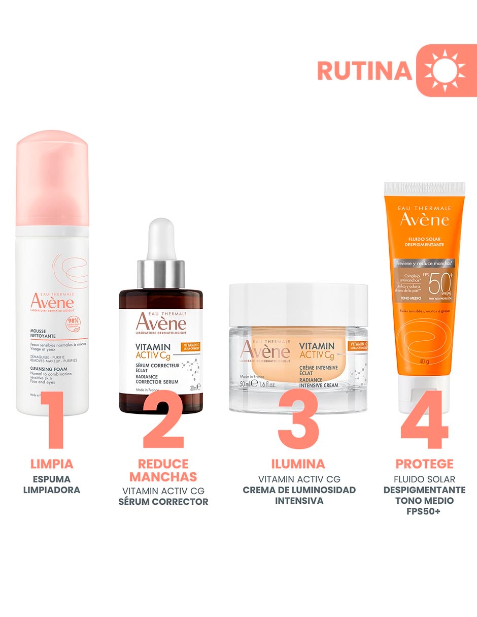 Crema facial recomendada para revitalizar día y noche Crema de Luminosidad Intensiva Antioxidante Avène Vitamin Activ Cg todo tipo piel