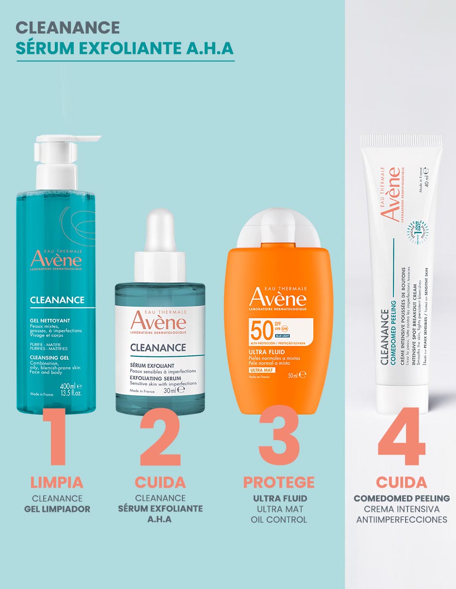 Sérum antiacné facial exfoliante Cleanance de piel mixta y grasa 11