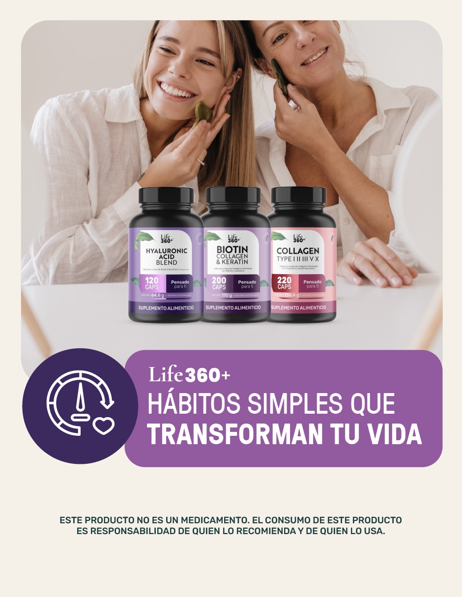 Hialu-E: Ácido Hialurónico + Vitamina E + Estearato de Magnesio Life 360+ Life360+