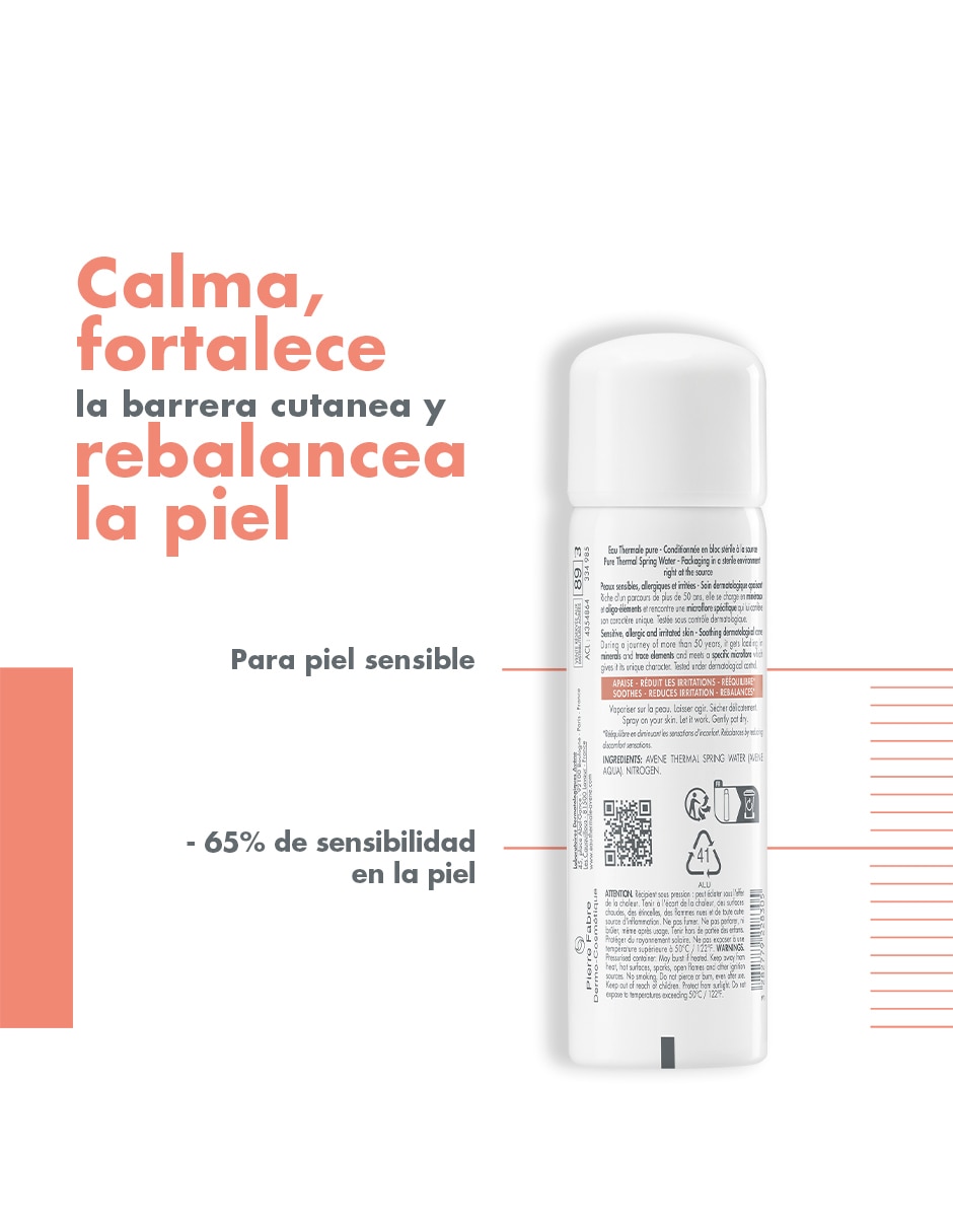 Loción cara y cuerpo calmante Avène agua termal