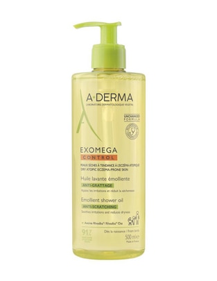 Limpiador rostro y cuerpo Exomega, Aceite de Ducha Emoliente, 500 ml Aderma Exomega Control para calmar la piel