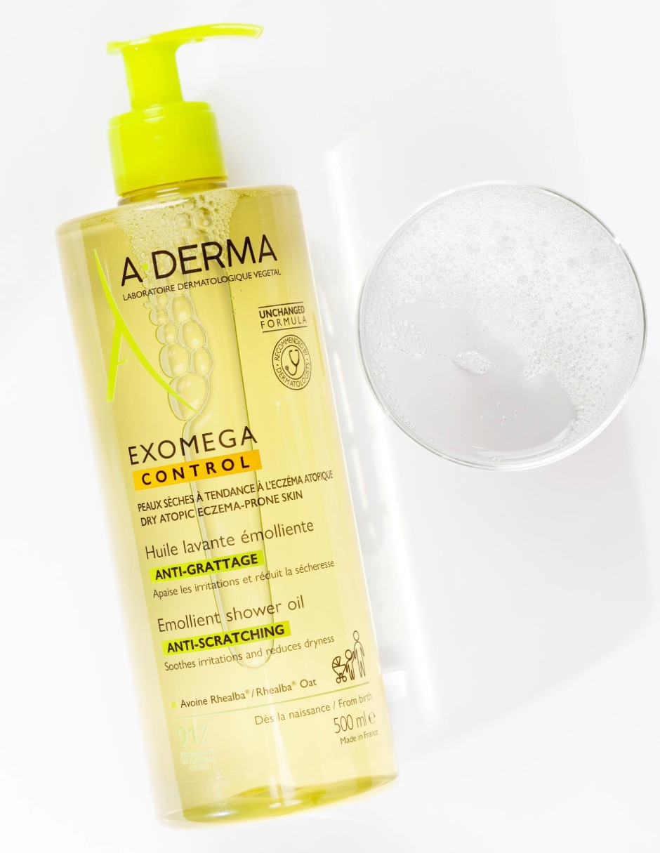 Limpiador rostro y cuerpo Exomega, Aceite de Ducha Emoliente, 500 ml Exomega Control para calmar la piel