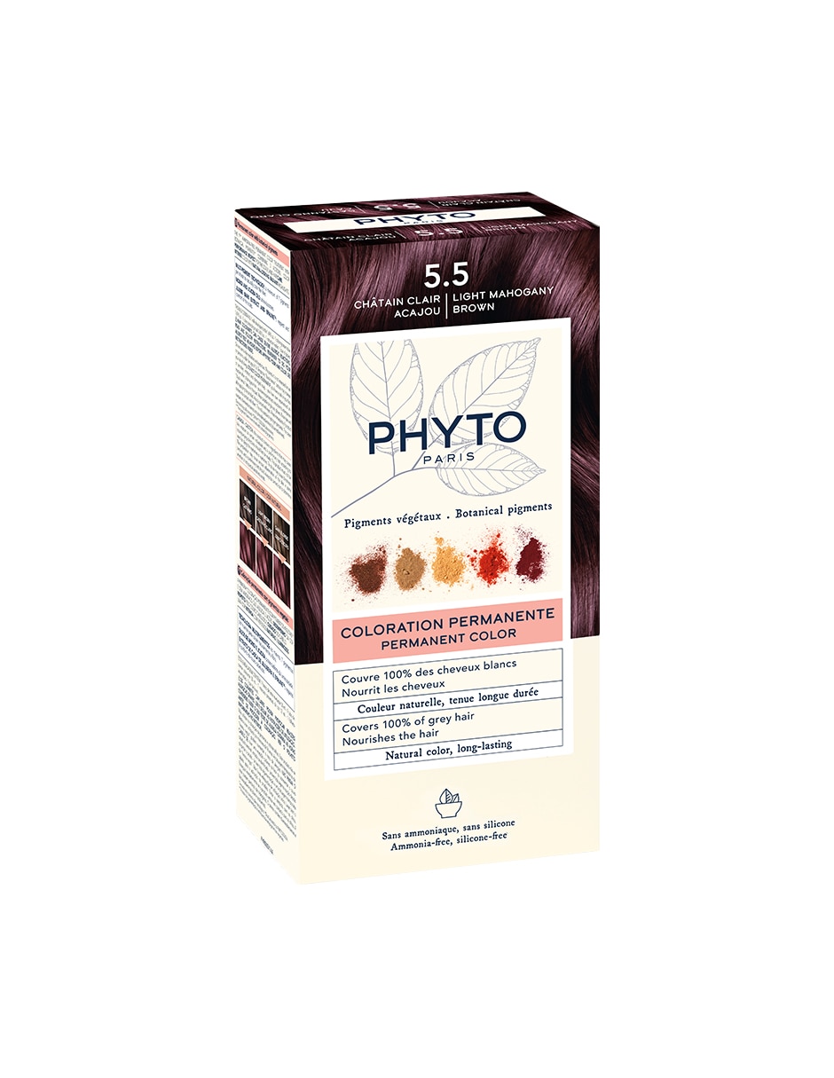 Tinte para cabello Coloration Permanente Botanical Pigments tono 5.5 Castaño claro caoba 2
