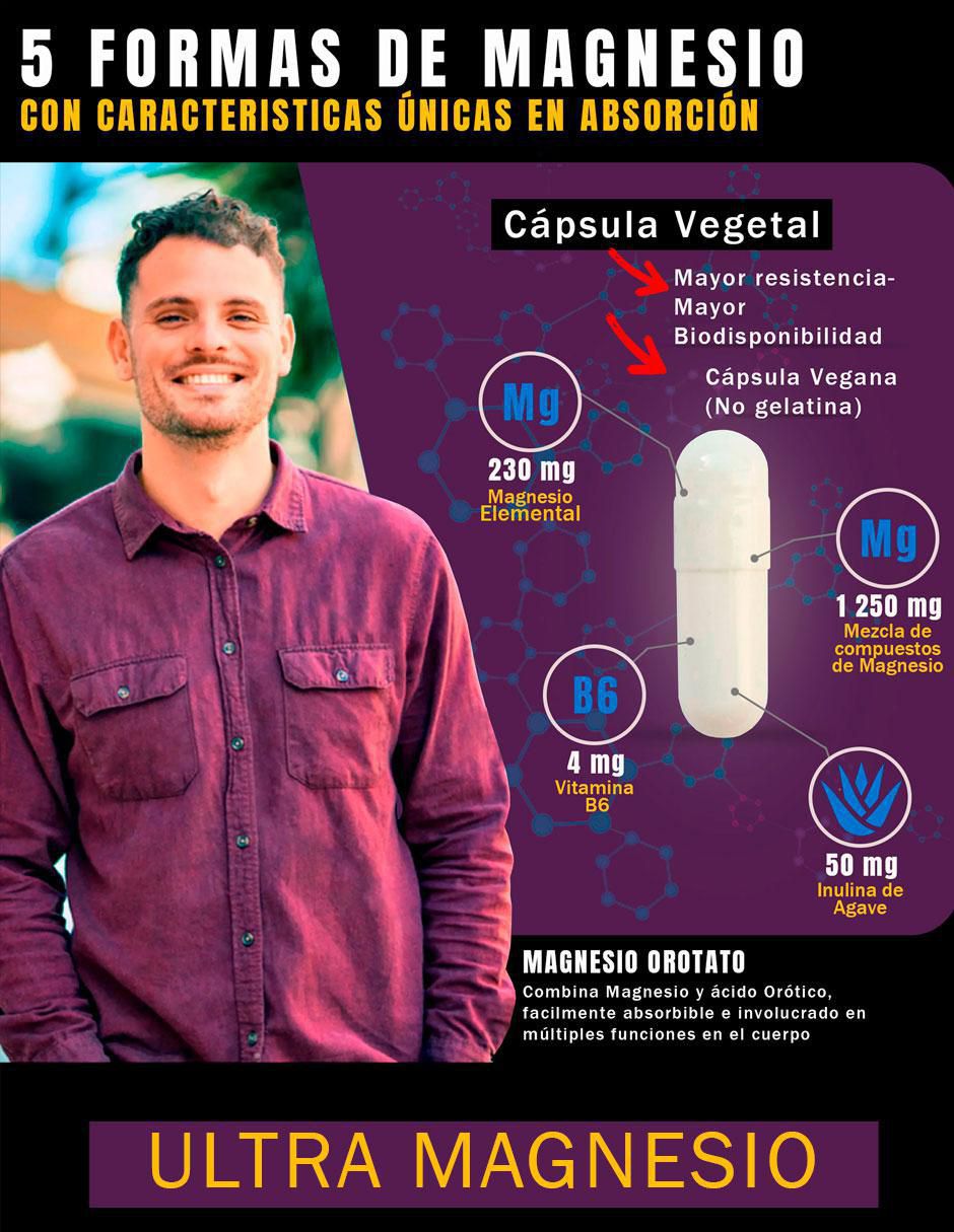 Ultra Magnesio con magnesio de 100 cápsulas