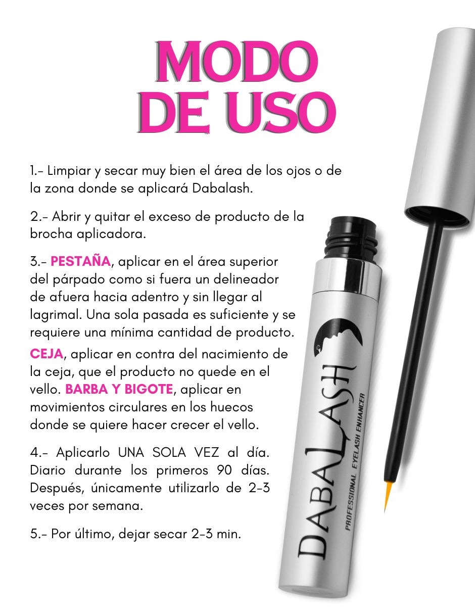 Sérum fortalecedor para pestañas y cejas para Crecimiento Dabalash todo tipo piel