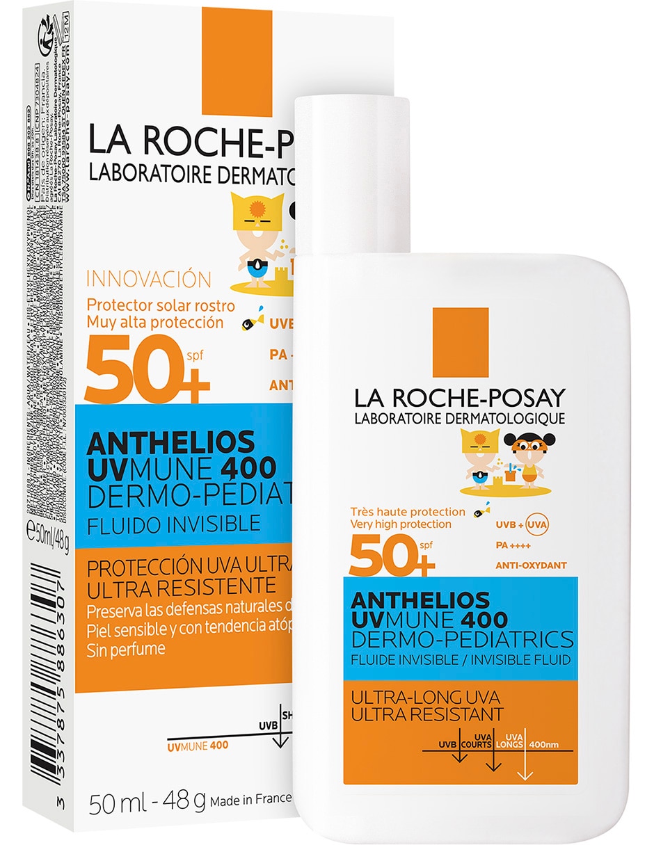 Protector solar FPS 50 UVMUNE 400 Dermo-Pediatrics Fluido Invisible Anthelios 50 ml 5