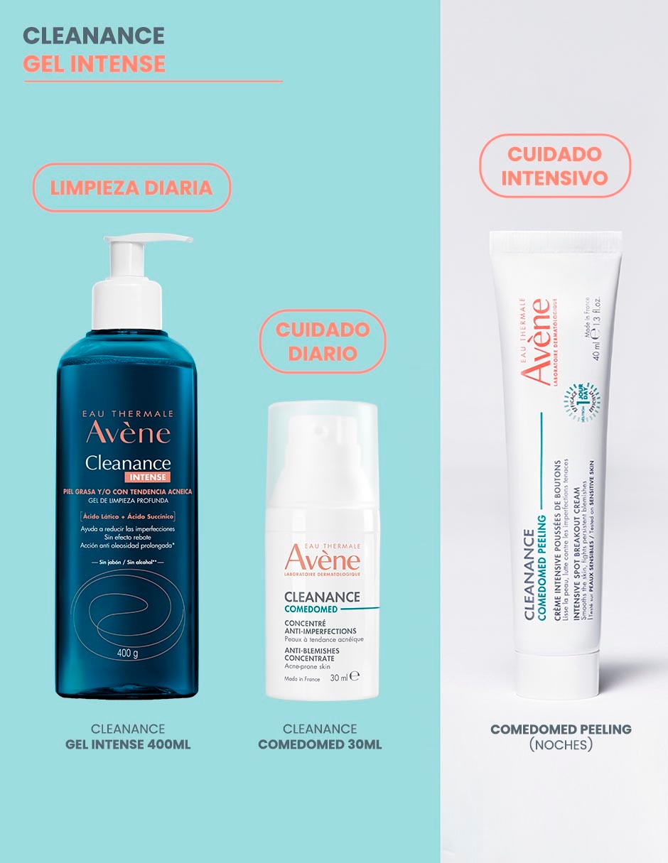 Limpiador facial Avène, Cleanance Intense Gel Limpieza Profunda, 400 gr Avène Cleanance para acné 11