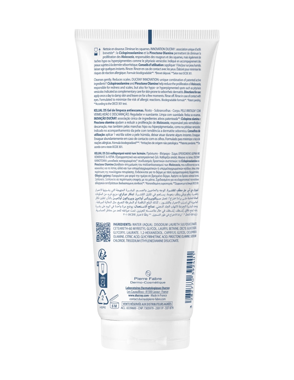 Limpiador rostro y cuerpo gel limpiador Kelual ds espumoso piel con escamas 200 ml para calmar la piel 7
