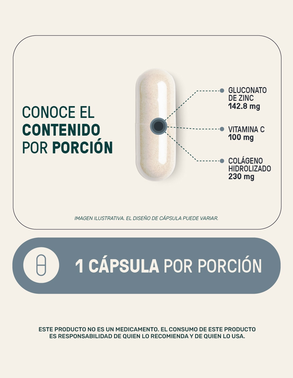 Zinc blend: Zinc + Colágeno Hidrolizado + Vitamina C Life 360+ Life360+