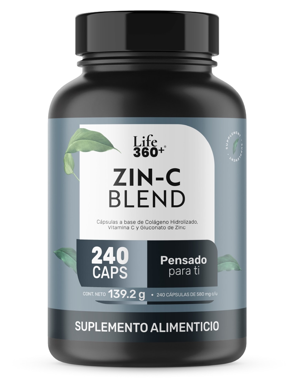 Zinc blend: Zinc + Colágeno Hidrolizado + Vitamina C Life 360+ Life360+