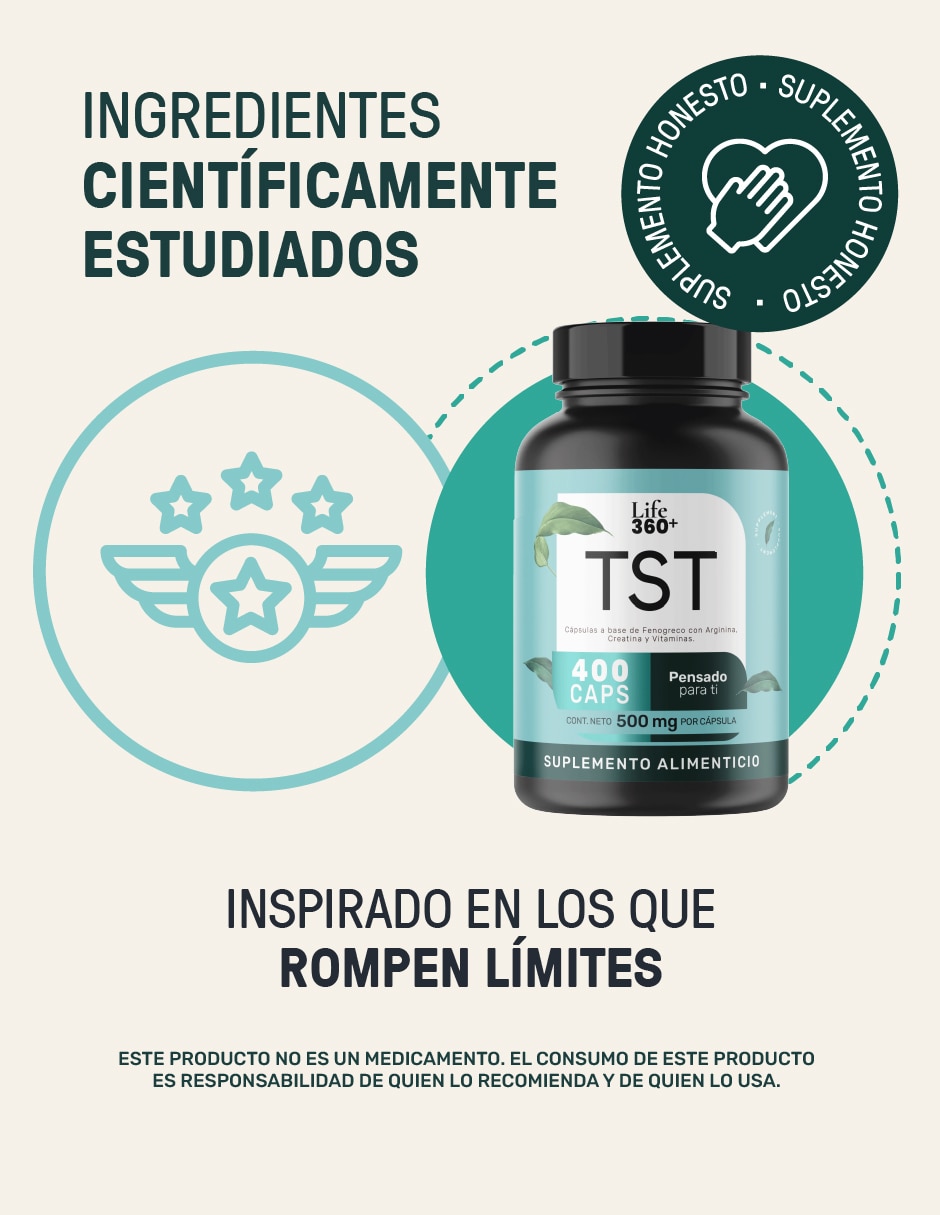 TST: Creatina + Vitaminas + Fenogreco + L-Arginina + Zinc 400 cápsulas 4