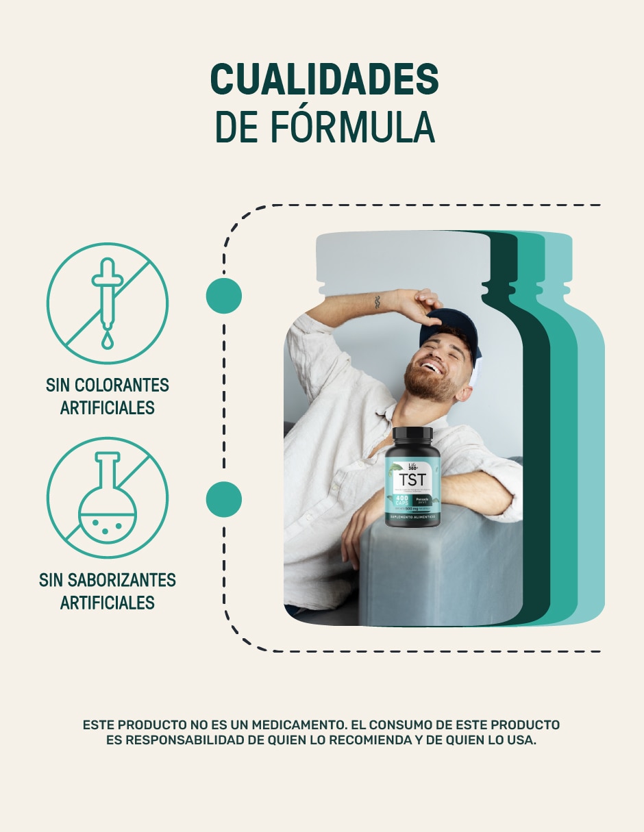 TST: Creatina + Vitaminas + Fenogreco + L-Arginina + Zinc 400 cápsulas 6