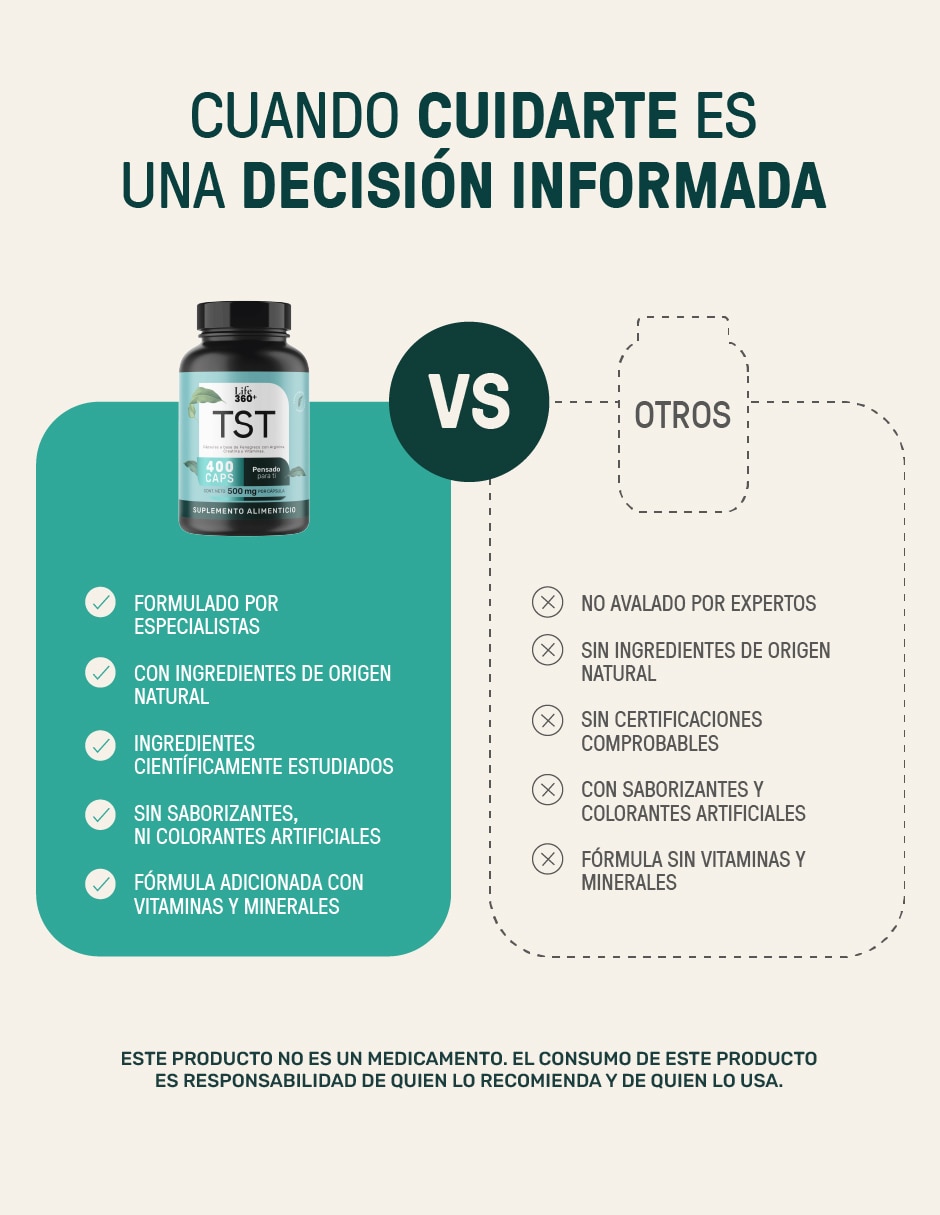 TST: Creatina + Vitaminas + Fenogreco + L-Arginina + Zinc 400 cápsulas 7