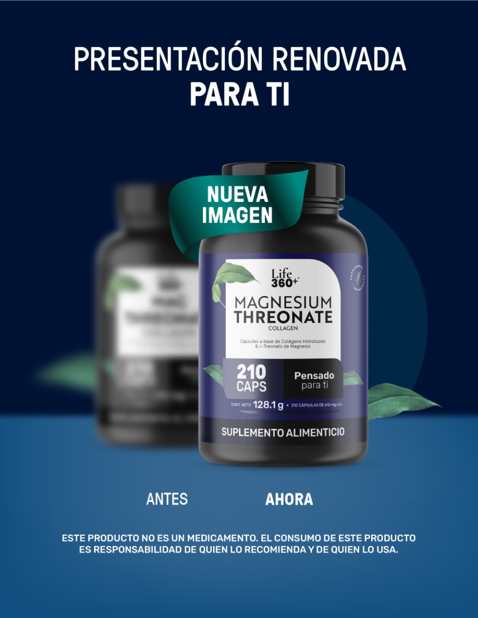 Mag Threonate: Colágeno Hidrolizado + L-Treonato Magnesio 210 cápsulas 3