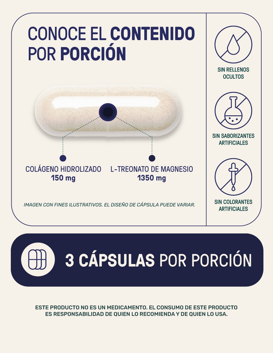Mag Threonate: Colágeno Hidrolizado + L-Treonato Magnesio 210 cápsulas 4