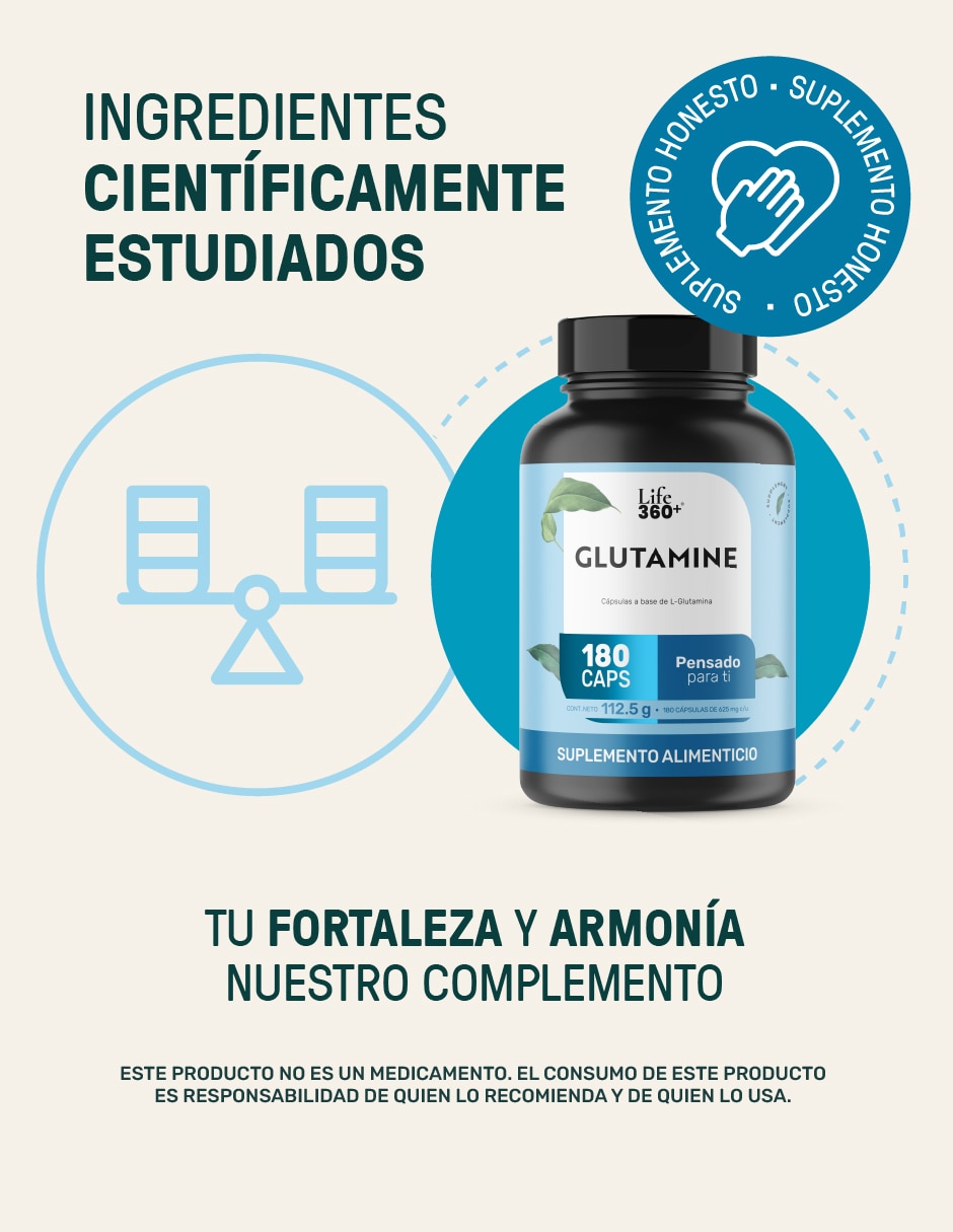 Pure glutamine Life 360+ con L-glutamina