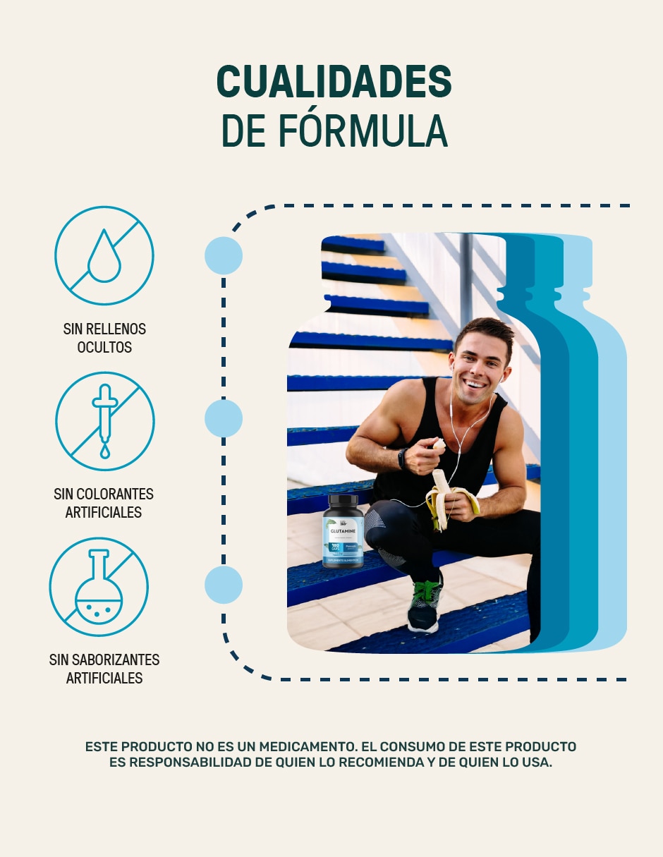 Pure glutamine Life 360+ con L-glutamina