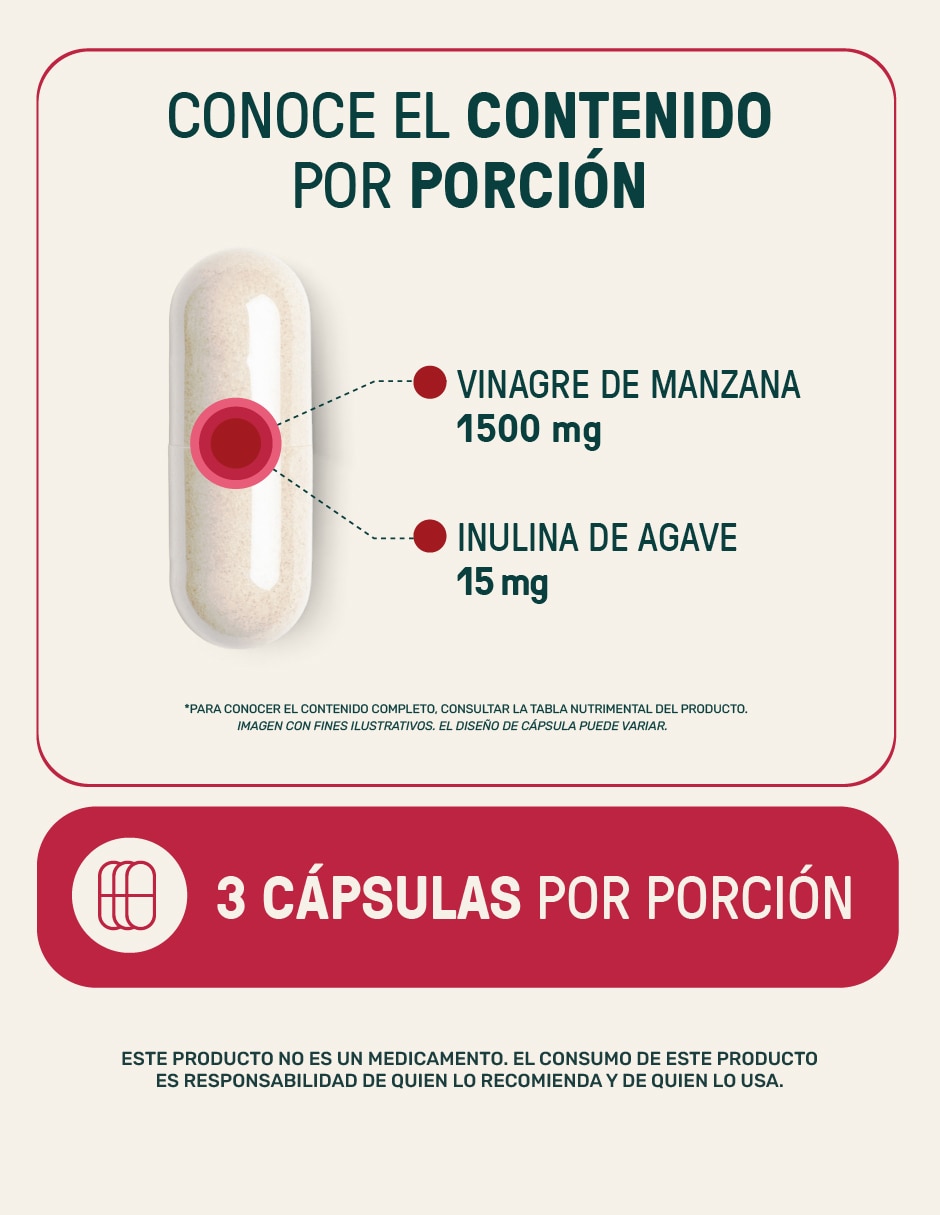 Apple Vinegar & Prebiotic: Cápsulas a base Vinagre de Manzana e inulina de agave 3