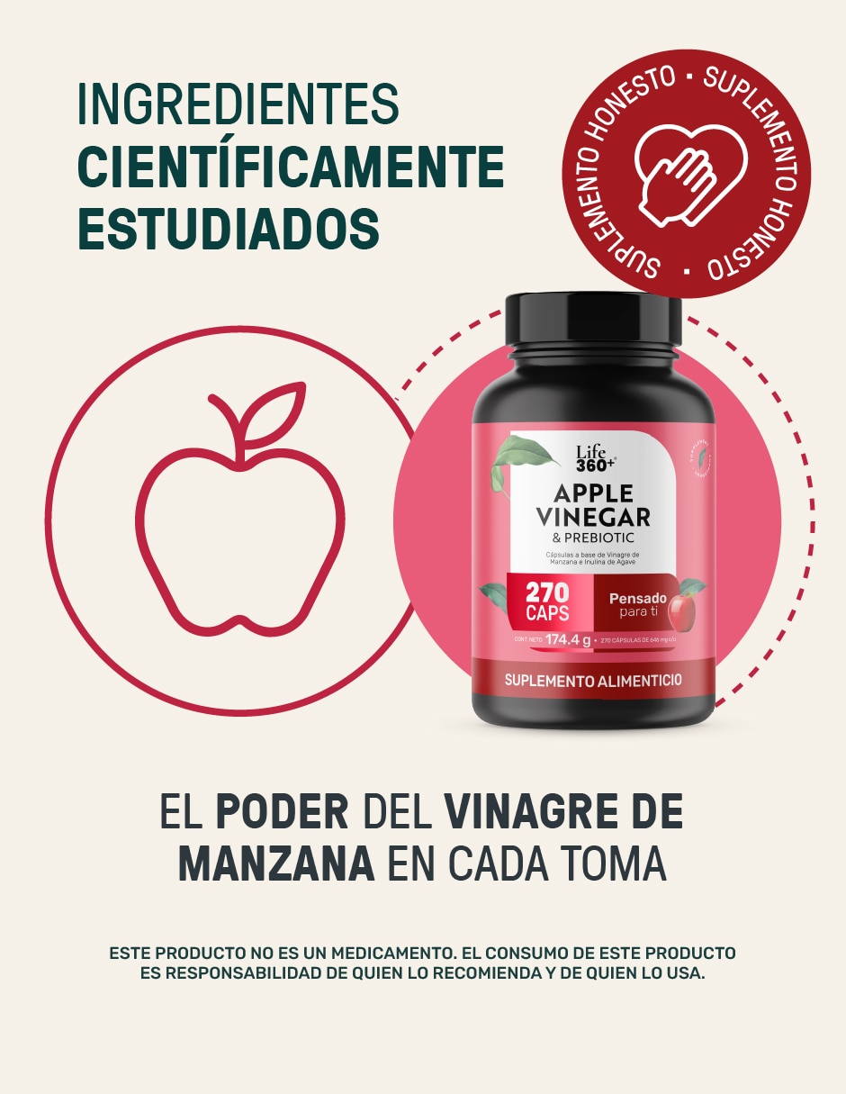 Apple Vinegar & Prebiotic: Cápsulas a base Vinagre de Manzana e inulina de agave 4