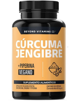 Cúrcuma, Jengibre con Pimienta Negra Beyond Vitamins con piperina de 160 g