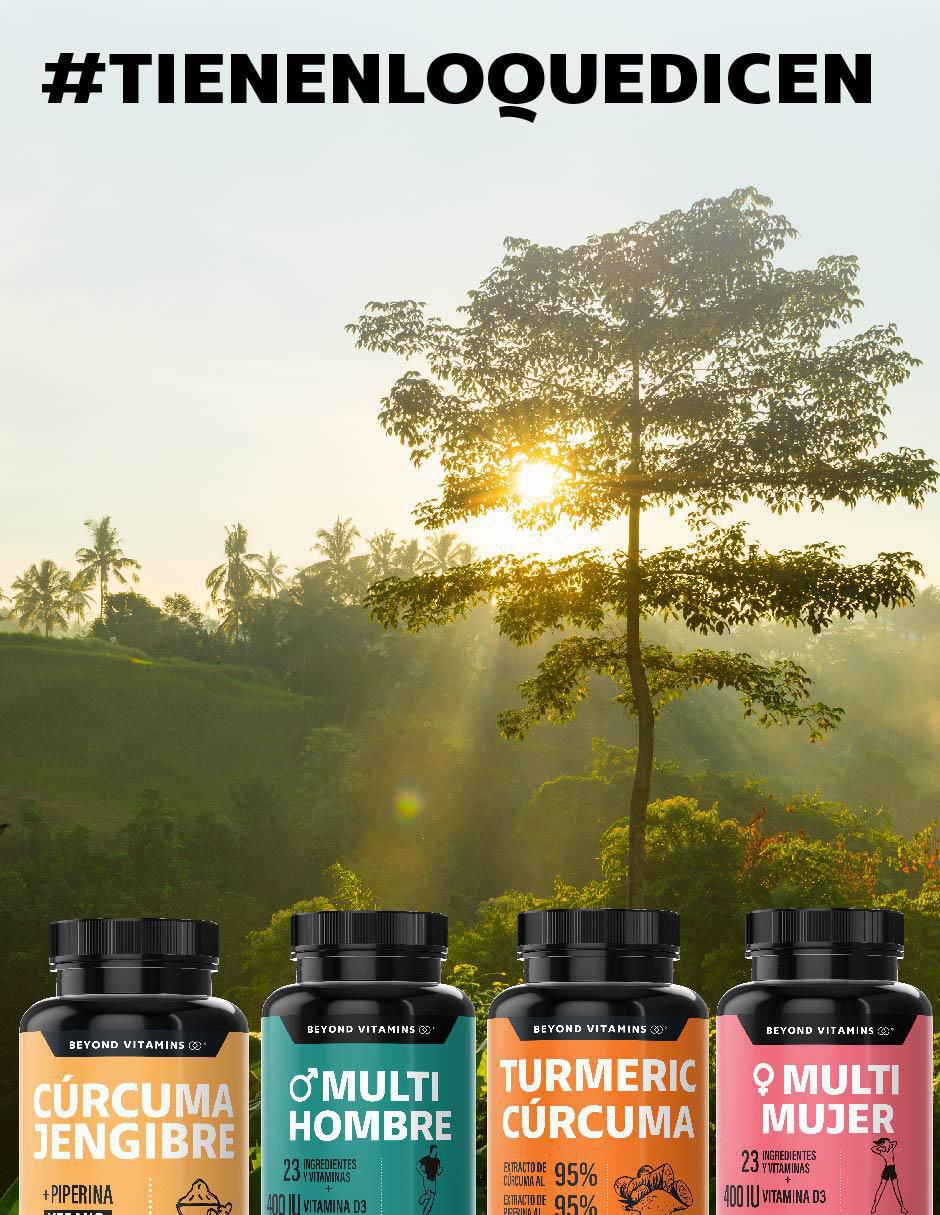 Cúrcuma, Jengibre con Pimienta Negra Beyond Vitamins con piperina de 160 g