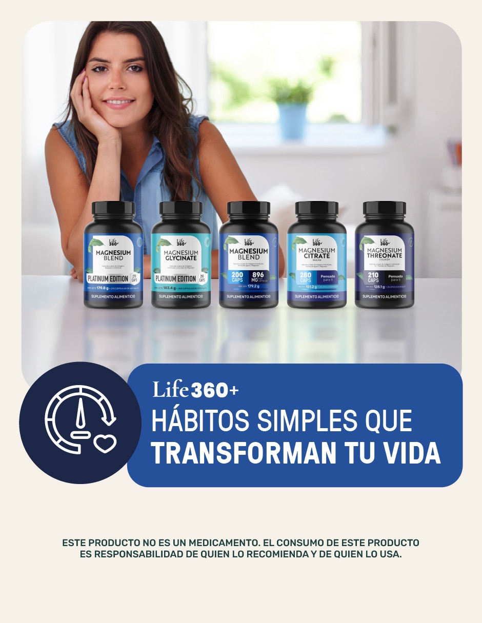 Magnesium mix: aloe vera + magnesio (maltodextrina citrato de magnesio óxido de magnesio gluconato de magnesiogluconato de magnesio) life 360+ life360+ con magnesio de 200 cápsulas