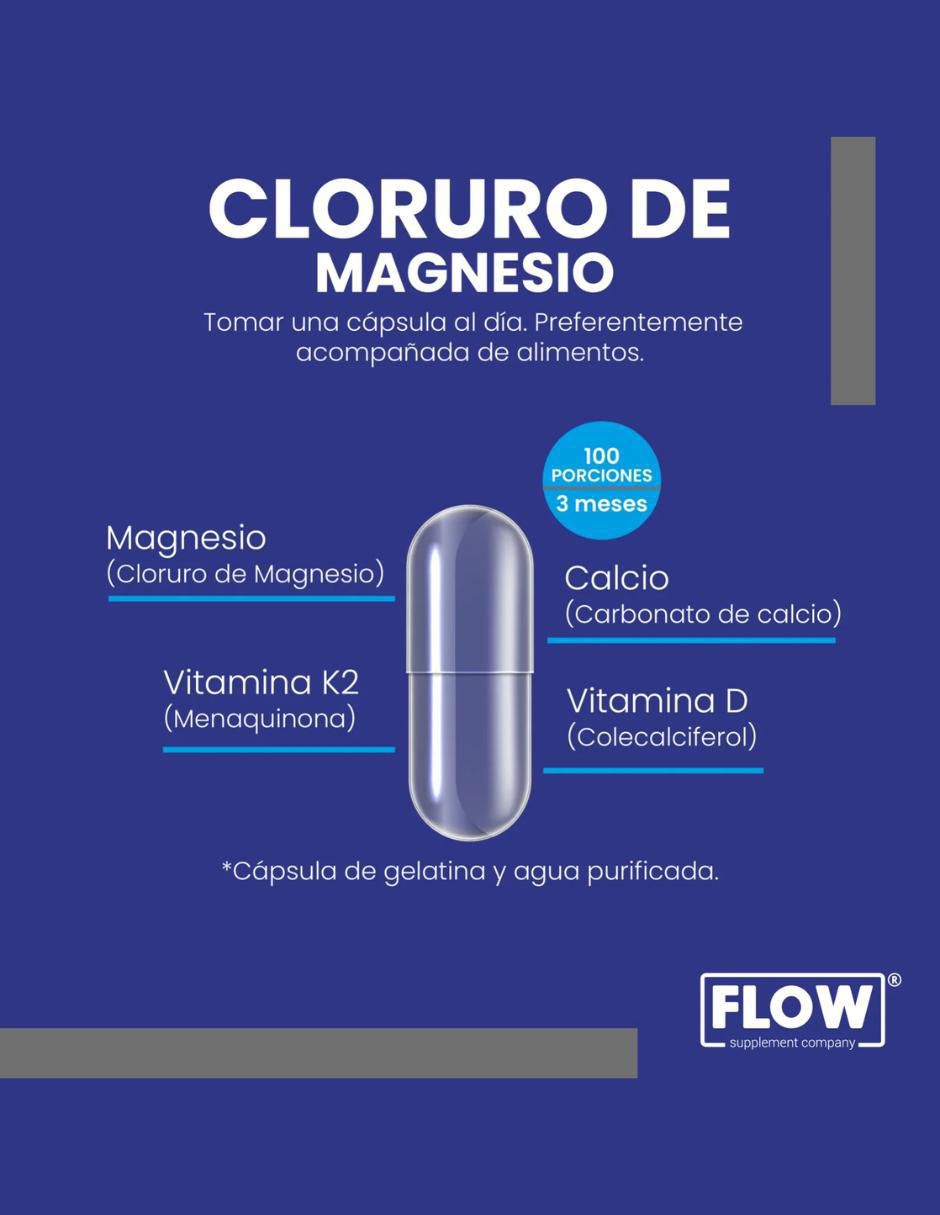 Cloruro De Magnesio de 100 cápsulas