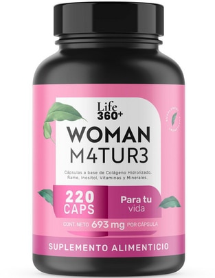 Woman M4tur3 Life360+ con colágeno hidrolizado de 220 cápsulas