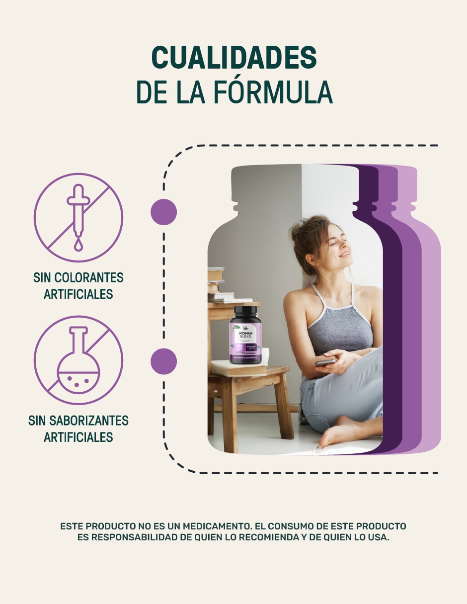Multivitamínico para mujer con Colágeno Hidrolizado, Biotina, Ácido Fólico, Vitamina A, C, D, B12 y Zinc, Life360+ 180 cápsulas
