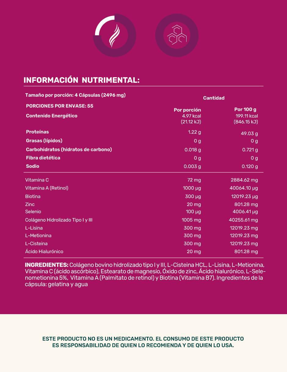 Woman Hr & Foli: Colágeno hidrolizado Aminoácidos Vitaminas y minerales Life 360 Life360 de 220 cápsulas Woman Hr & Foli: Colágeno hidrolizado Aminoácidos Vitaminas y minerales Life 360 Life360 de 220 cápsulas