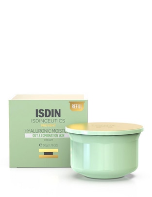 Crema facial recomendada para prevenir signos de la edad día y noche Hyaluronic Moisture Oily and Combination Skin Refill Isdin Isdinceutics para piel mixta y grasa 1