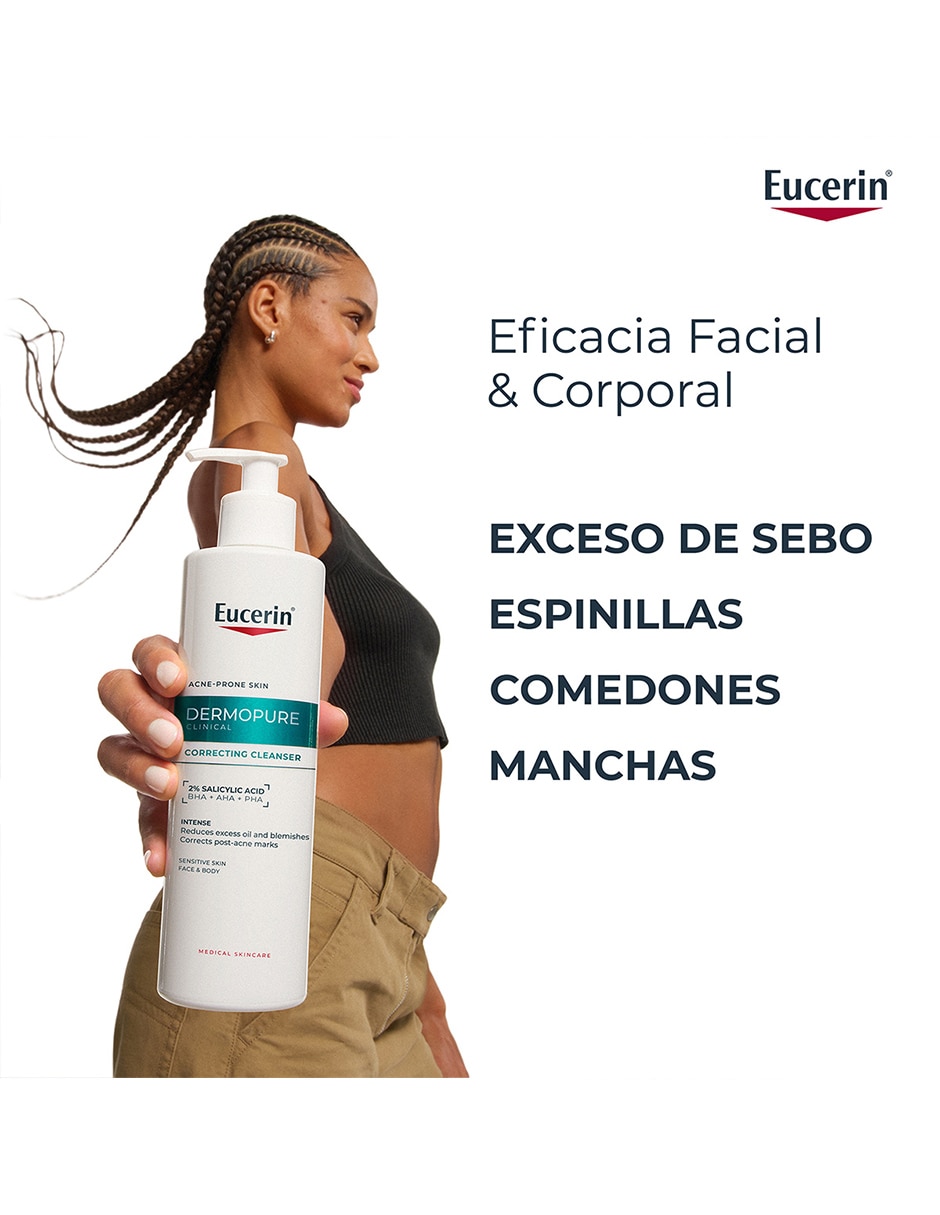 Gel para rostro y cuerpo limpiador oil control eucerin dermo pure