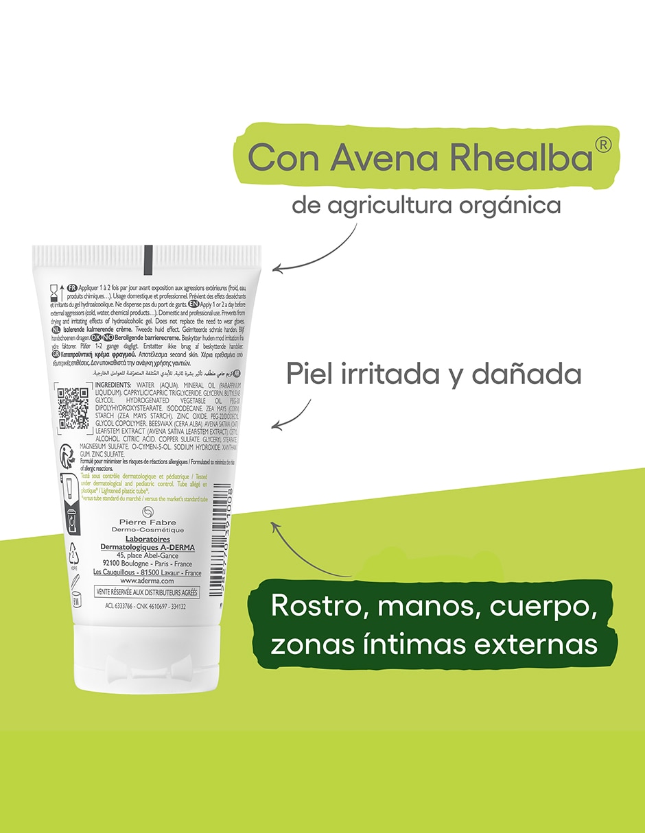 Crema para manos recomendada para calmar y aliviar la piel día y noche Dermalibour: Barrier para piel sensible 7