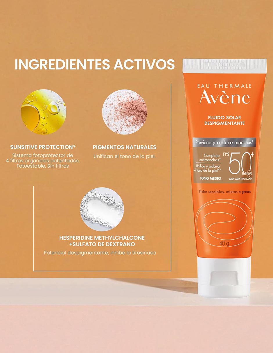Protector solar FPS 50 Fluido despigmentante Avène 40 g