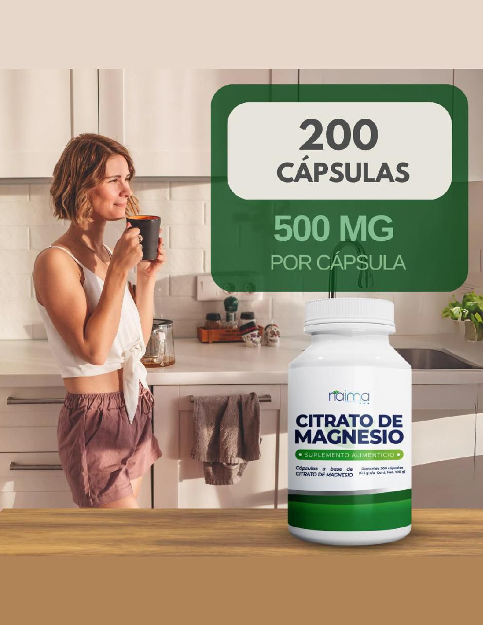 Citrato de Magnesio de 200 cápsulas