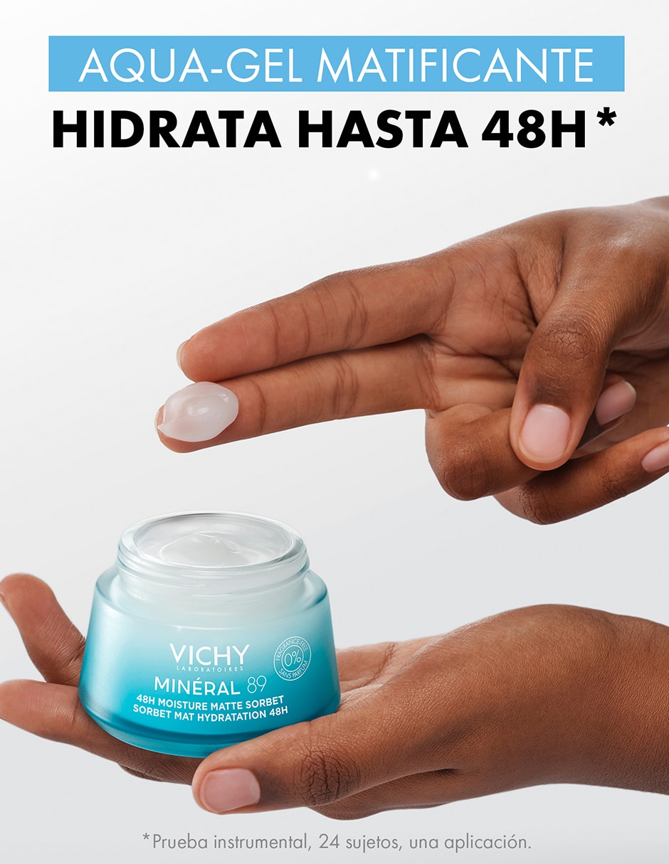 Crema facial recomendada para acné de día Mineral 89 Aqua-Gel Matificante Vichy Mineral 89 para piel mixta y grasa